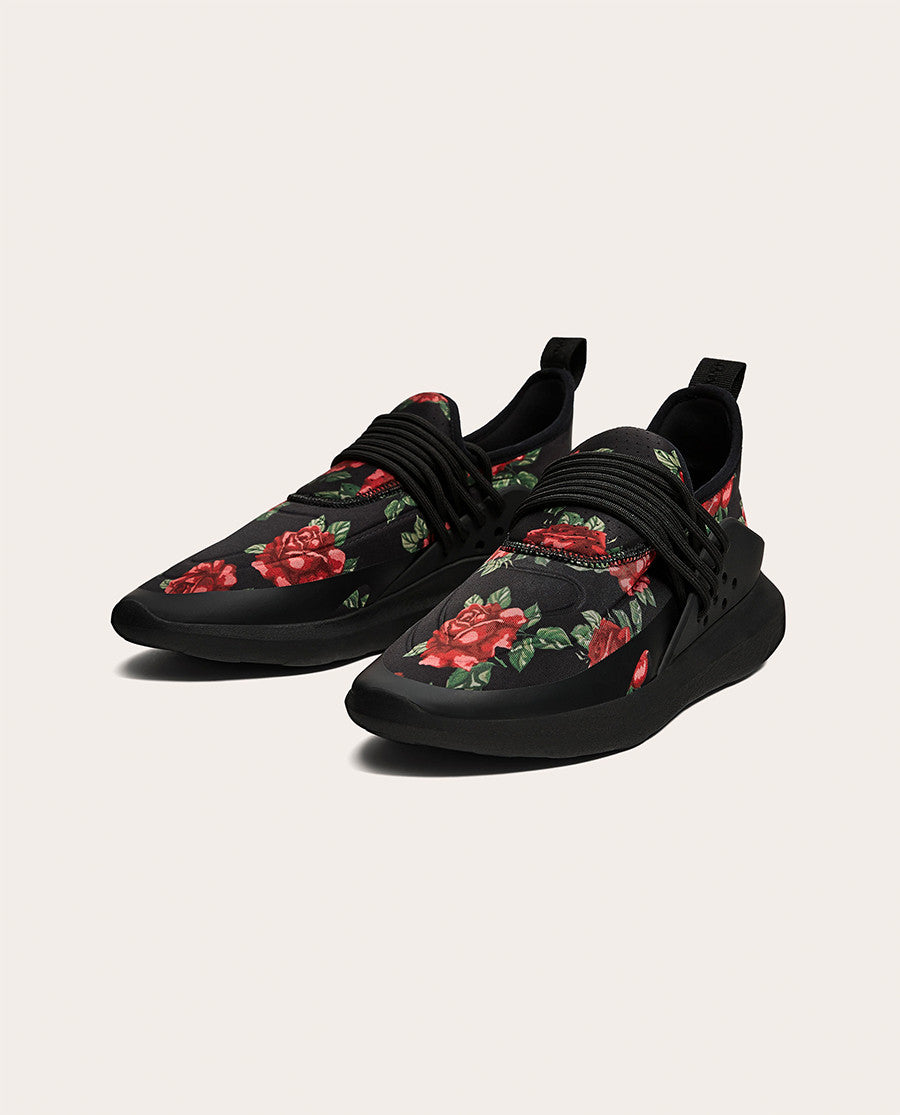 Black Floral Sneakers