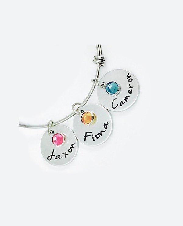 Personalized Mothers Bangle Bracelet